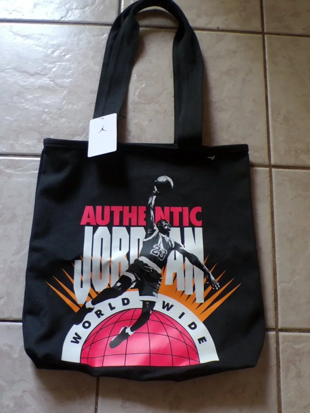 Authentic JORDAN World Wide 100% Cotton Canvas Bag New